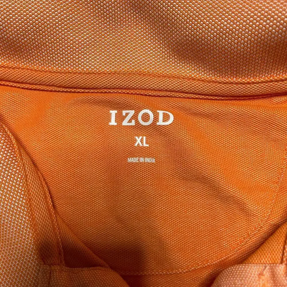 IZOD Men's Classic Fit Short Sleeve Pique Polo Shirt Orange
